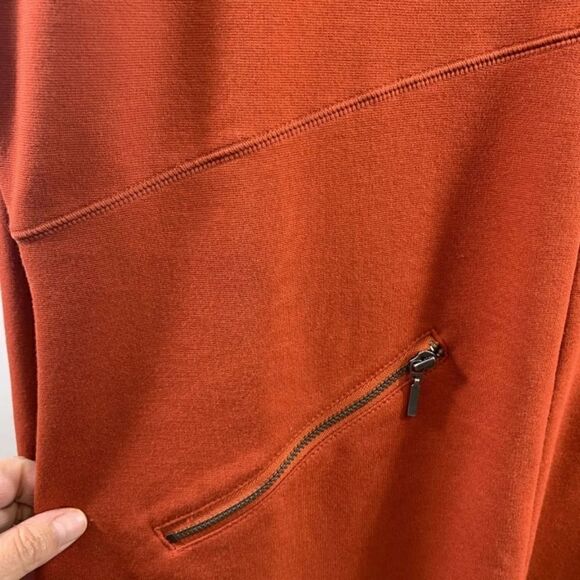 Athena Dress long sleeve Celebration zippers pockets V neck pullover orange Var - Picture 10 of 16